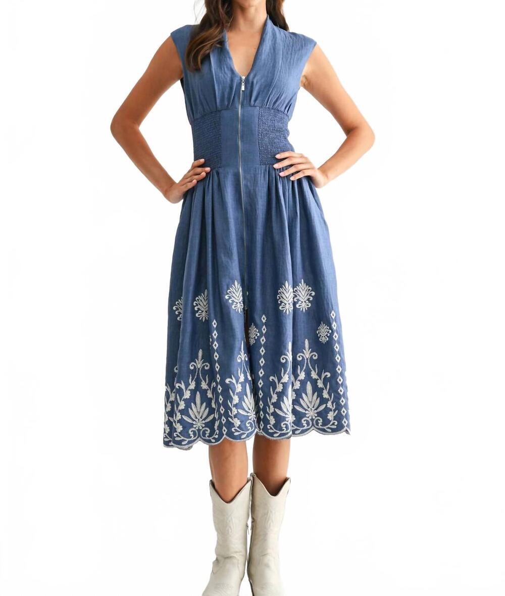 NEW CAMELLIA emmie midi dress in blue